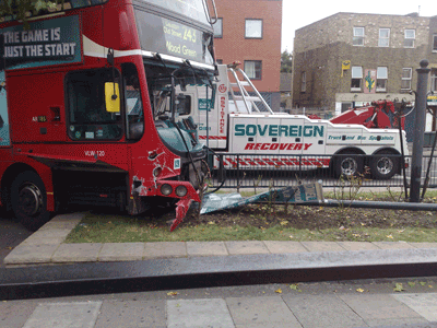 Six people hurt as buses collide in Tottenham